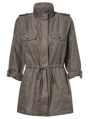 KORYE Women's Peach Skin Utility Jacket Size L in Grey